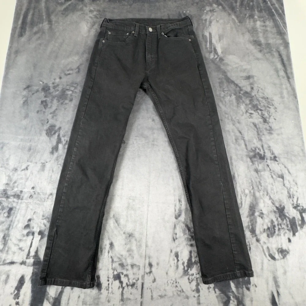 Levi's 505 Regular Fit Jeans Mens 32x32 Black Straight Leg Denim 00505-2342